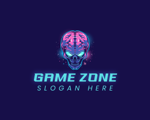 Brain Space Alien  logo design