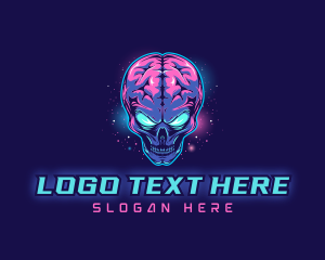 Mascot - Brain Space Alien logo design