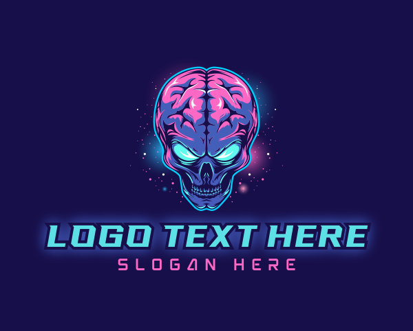Mascot - Brain Space Alien logo design