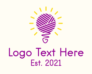 Yarn - Light Bulb Crochet logo design