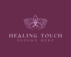 Floral Spa Massage logo design