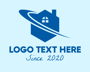 Real Estate - Blue Hexagon House logo design