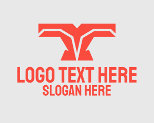 Tv - Red T & V Symbol logo design