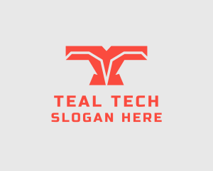 Cyber Tech Letter T logo design