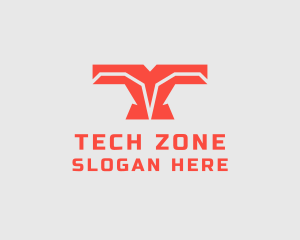 Cyber Tech Letter T logo design