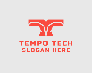 Cyber Tech Letter T logo design