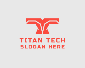 Cyber Tech Letter T logo design