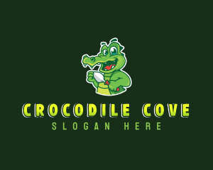 Crocodile Landscaping Trowel logo design