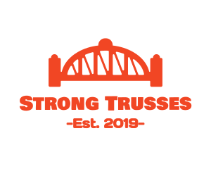 Orange Tied Arch Bridge logo design