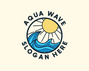 Ocean - Sunny Ocean Wave logo design