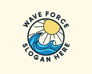 Tsunami - Sunny Ocean Wave logo design