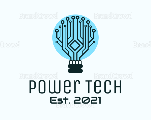 Cyber Circuit Bulb Logo