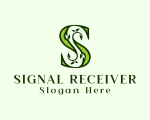 Green Plant Letter S logo design