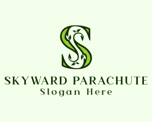 Green Plant Letter S logo design