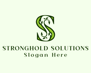 Green Plant Letter S logo design