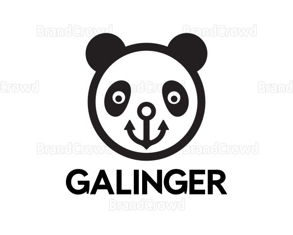 Smiling Anchor Panda Bear Logo