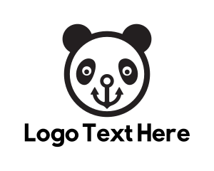 Animal - Smiling Anchor Panda Bear logo design