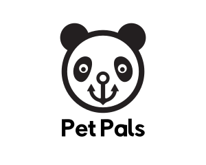 Smiling Anchor Panda Bear logo design