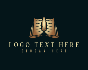 Writer - Education Journalist Quill logo design