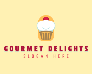 Cupcake Baker Toque logo design