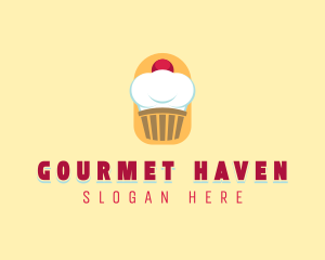 Cupcake Baker Toque logo design