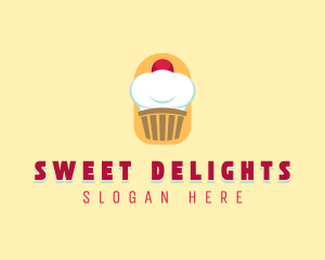 Cupcake Baker Toque logo design