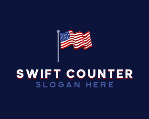 Patriotic American Flag  Logo