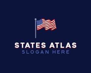 Patriotic American Flag  logo design