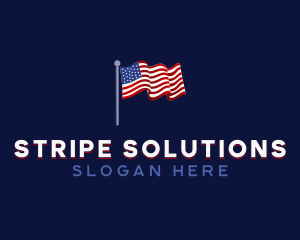 Patriotic American Flag  logo design