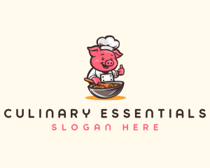 Pork Pig Culinary logo design