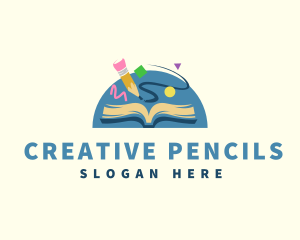 Kindergarten Pencil Book  logo design