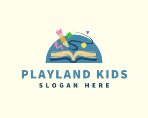 Kindergarten Pencil Book  logo design