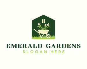 Wheelbarrow Flower House logo design