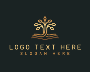 Book - Book Tree Learning logo design