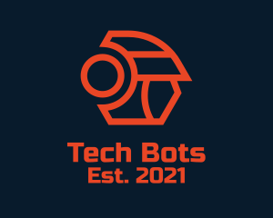 Robotic - Red Cyborg Robot logo design