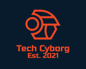 Cyborg - Red Cyborg Robot logo design