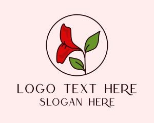 Flower Shop - Lily Flower Lips logo design