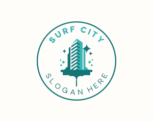 City Cleaning Wiper logo design