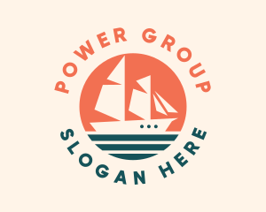 Sailing Caravel Ship Logo