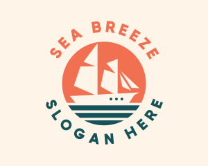 Sail - Sailing Caravel Ship logo design