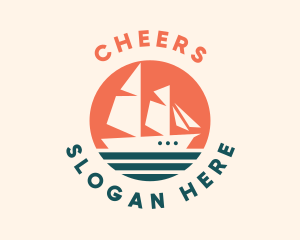 Seafarer - Sailing Caravel Ship logo design