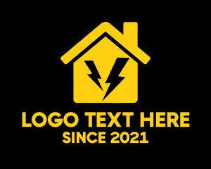 Lightning Bolt - Gold Electric House logo design