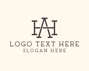Letter Ah - Hipster Business Company logo design