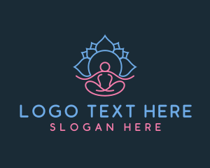 Massage - Yoga Lotus Meditation logo design