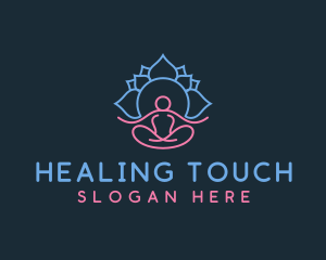 Yoga Lotus Meditation logo design