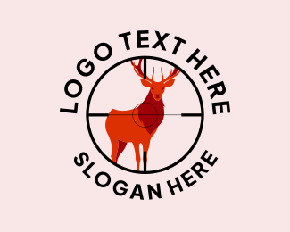 Deer Hunt Crosshair logo design