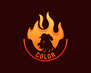 Rotisserie - Hot Flame Chicken logo design