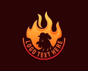 Hot Wings - Hot Flame Chicken logo design