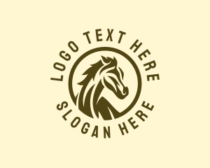Brown Horse - Equestrian Horse Stallion logo design
