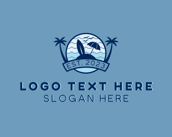 Vacation - Beach Vacation Trip logo design